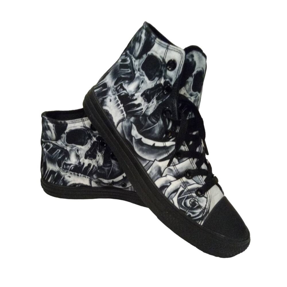 RAAD Shop Scary Skull High Tops Black Toe - 9.5 US / 43 EU